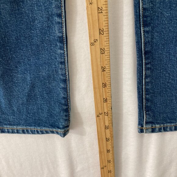 New Le Jean size 27 Straight Leg Distressed High Rise Mia Axel Destructed Wash - Picture 10 of 14